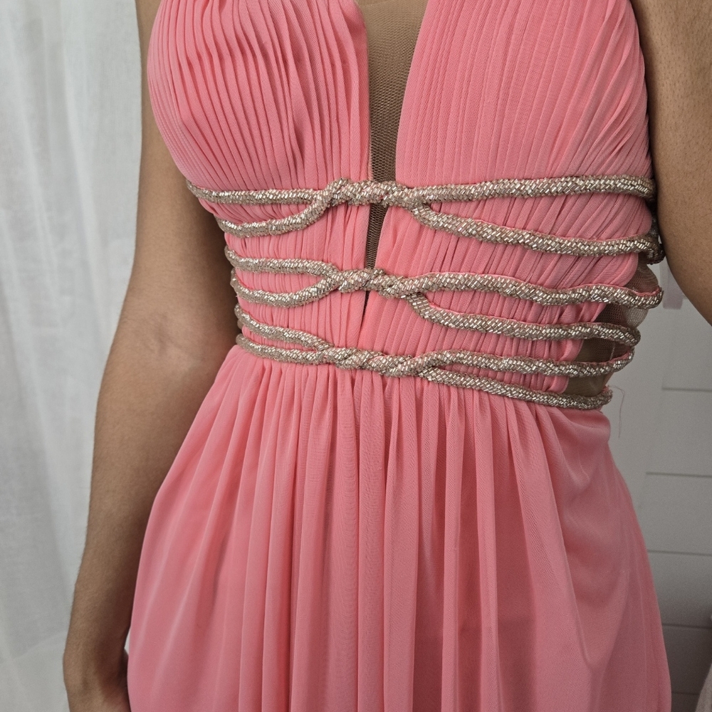 TERANI COUTURE Pink/Coral Strapless Gown 🩷Size 4